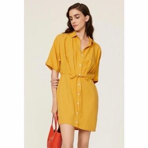 Thakoon x RTR Yellow Tie Waist Shirtdress Size 4